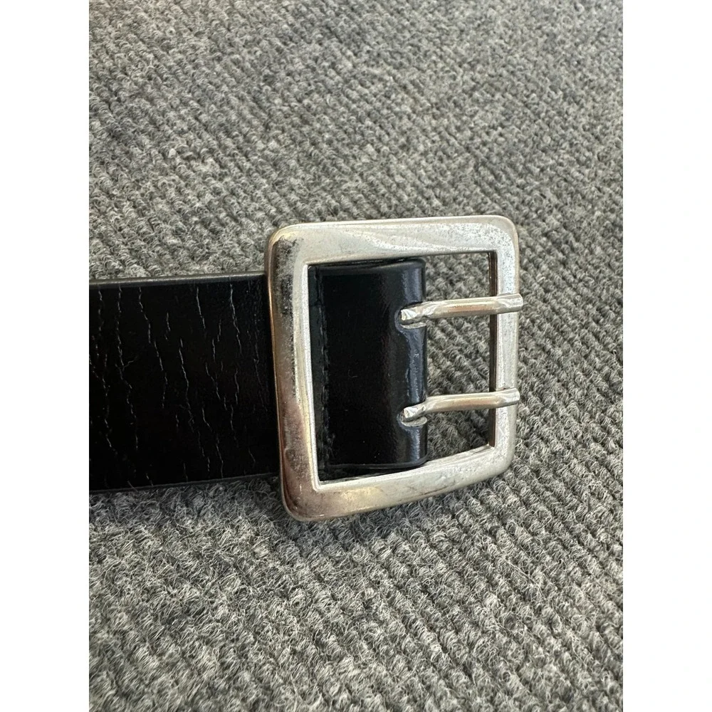 Vintage Y2K Black Faux Leather Pyramid Stud Belt Punk Goth Emo Rocker Festival